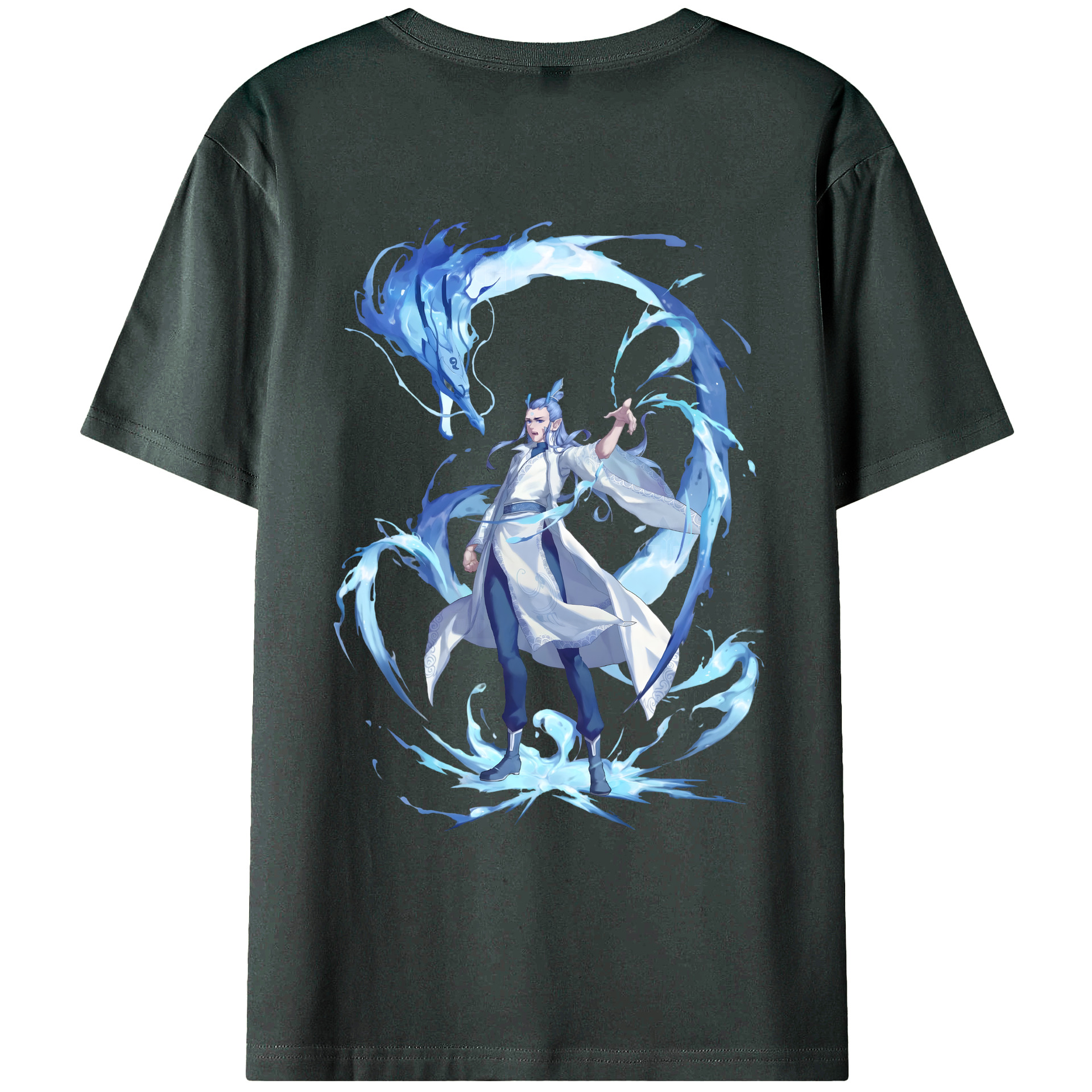 （画像用） Ne Zha 2 ナタ 魔童の大暴れ 綿100％ メンズ半袖Tシャツ（バックプリント） 通気性